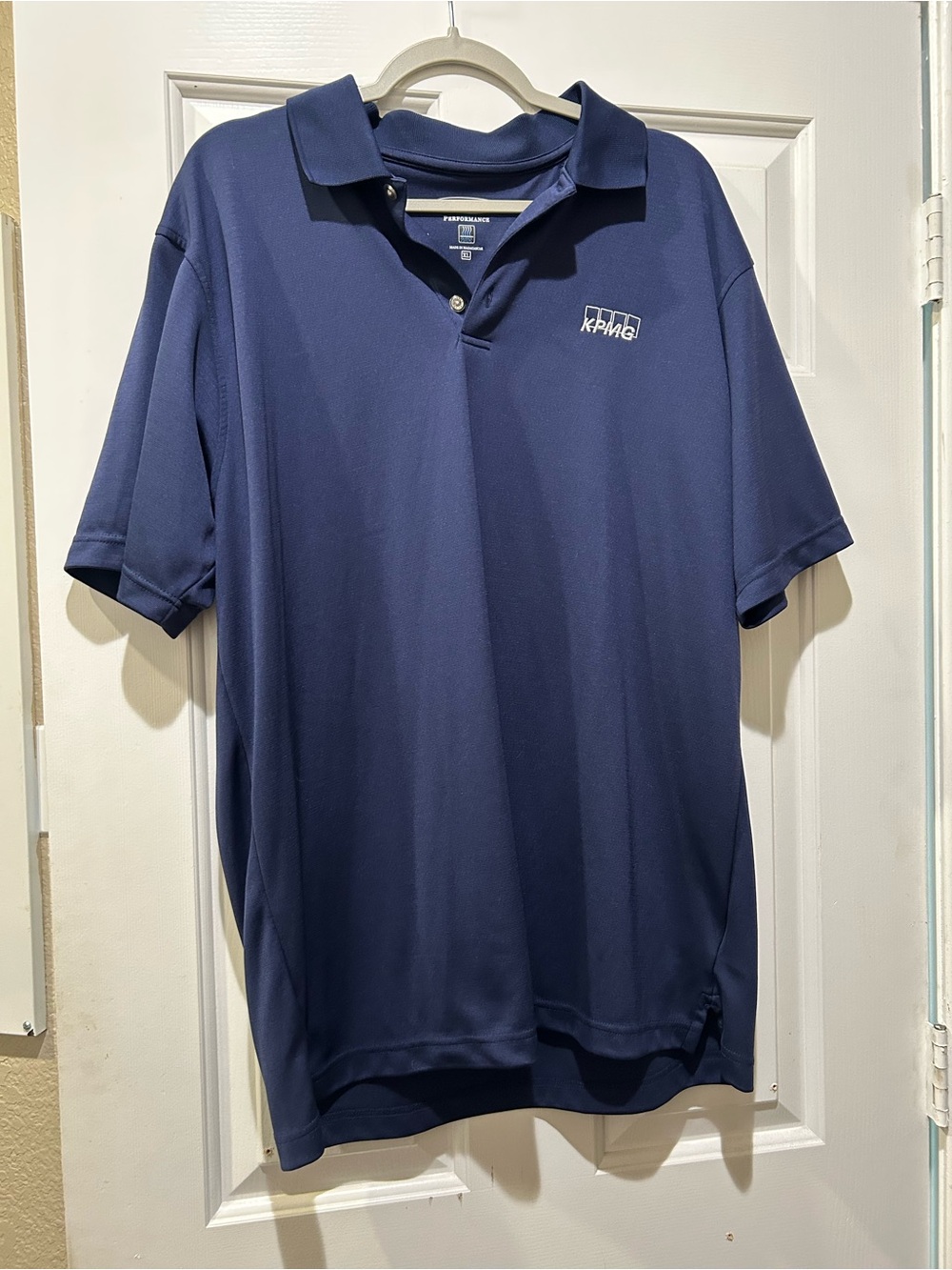 Men's KPMG Navy Performance Polo Shirt pebble creek